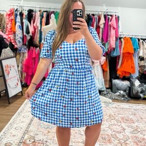 Sugarlips Blue and White Gingham Dress